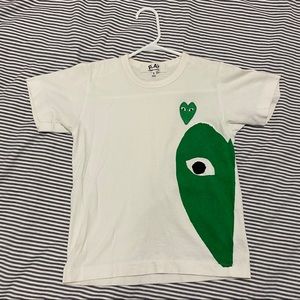 Comme does garçons green heart tshirt